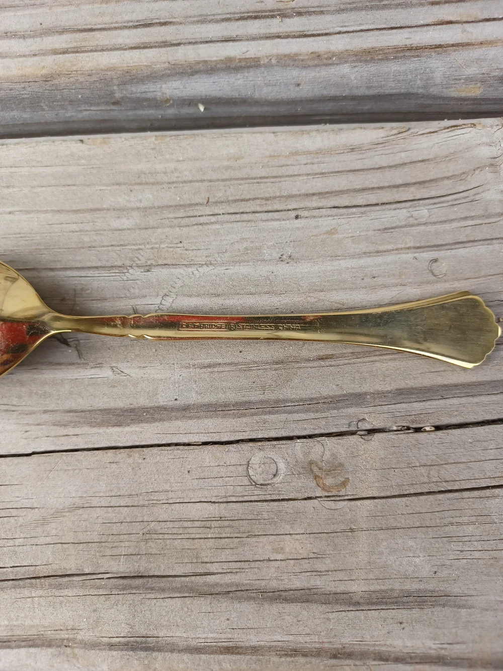 Vtg Cambrige Stainless Gold Flatware Serving Set- 5ct